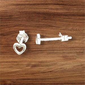 925 Sterling Silver Heart Stud Post Earrings